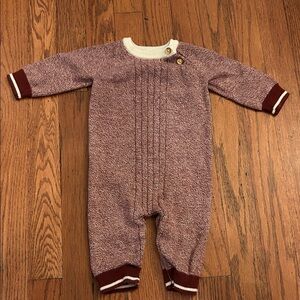 Cat & Jack Maroon Knit Baby Footie
